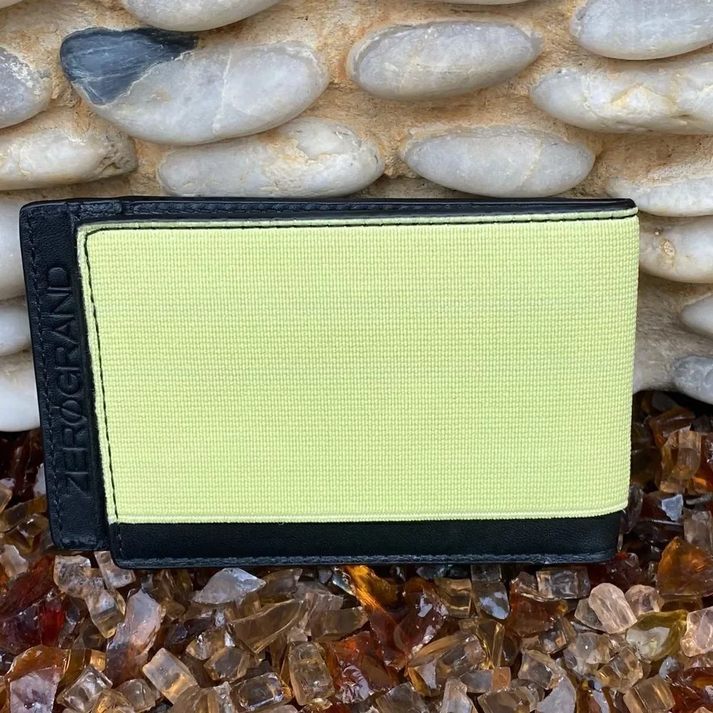 Cole Haan Black Elastic Front Pocket Leather Wallet NWT